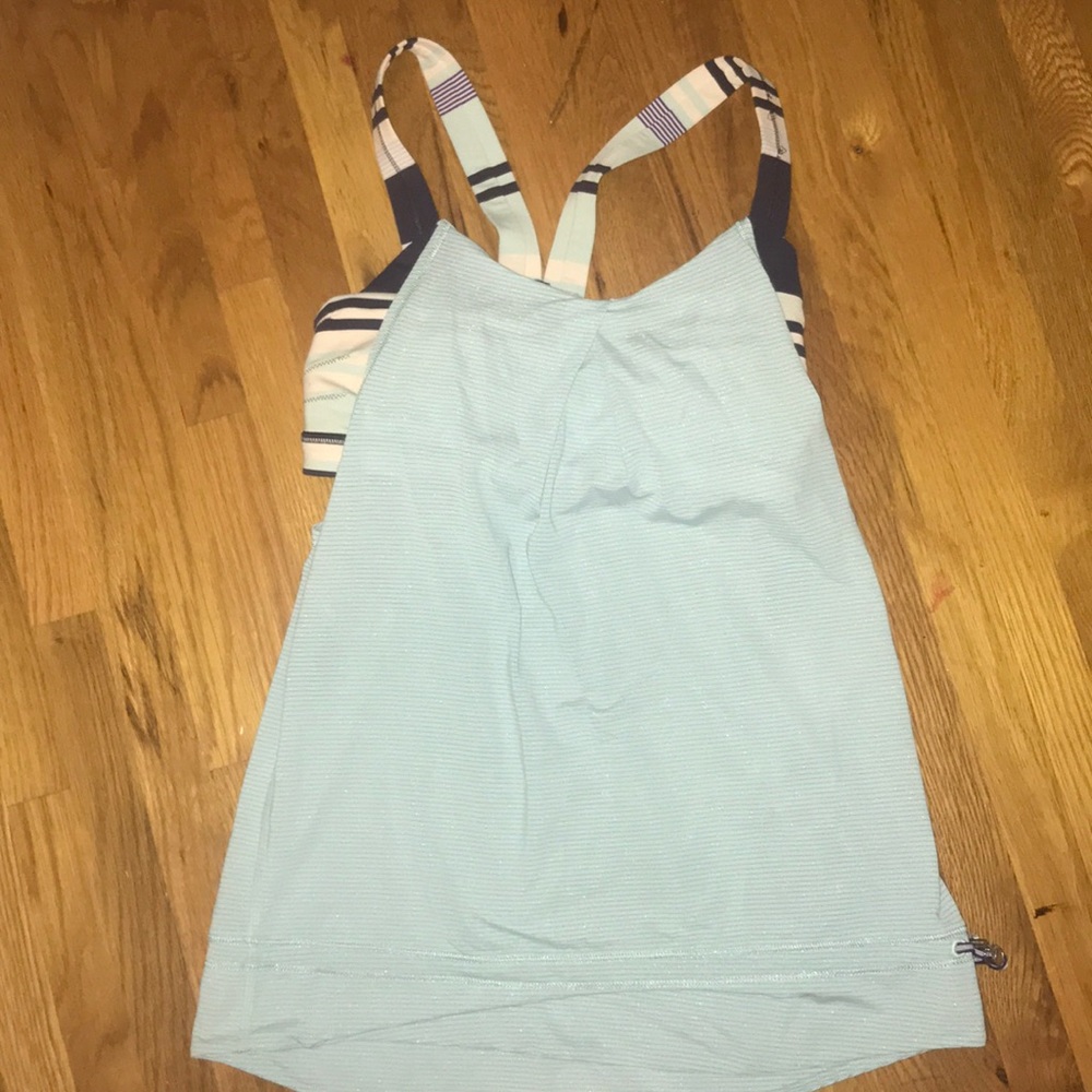 Blue lulu lemon tank top